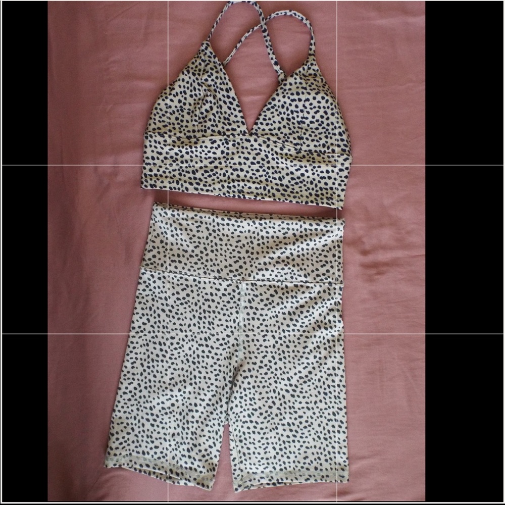Matching Animal print sports top/biker shorts